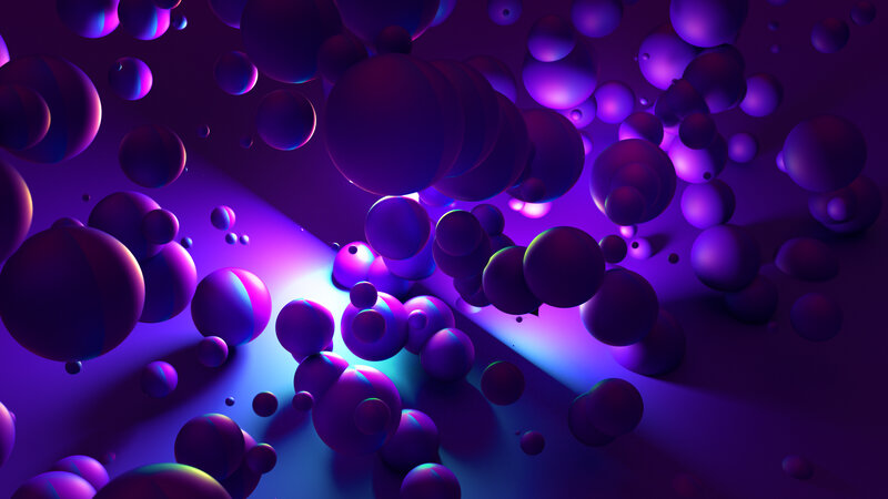 Floating Purple Spheres — Abstract