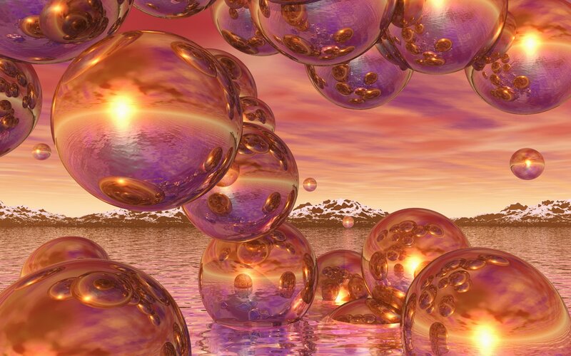 Floating Purple Spheres — Dreamy