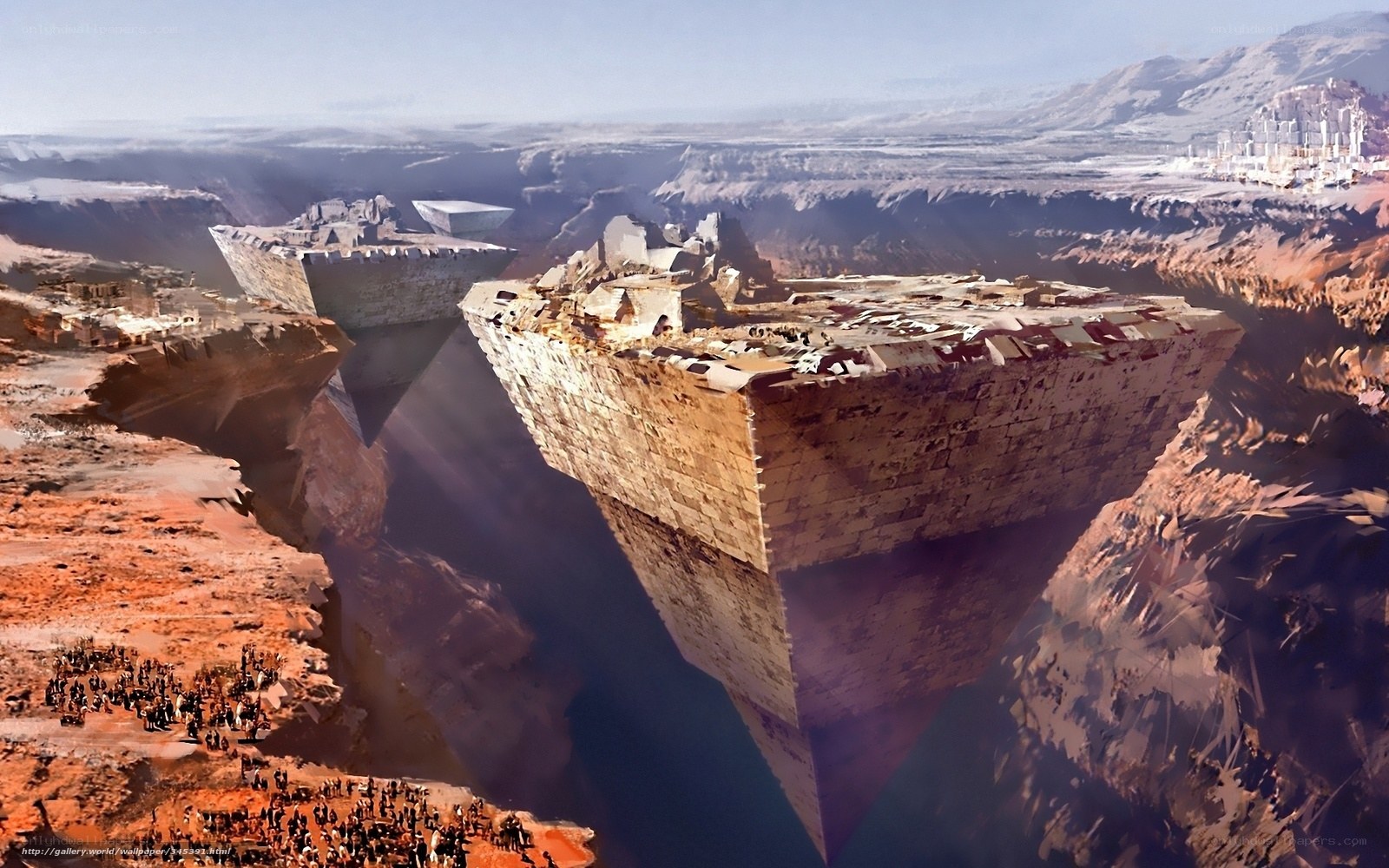 Floating pyramid ruins