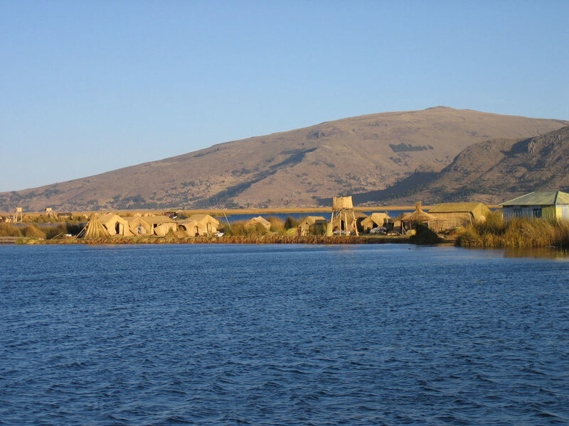 floating reed islands on lake titicaca