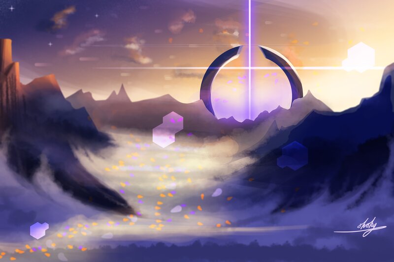 Floating Ring over Mountains