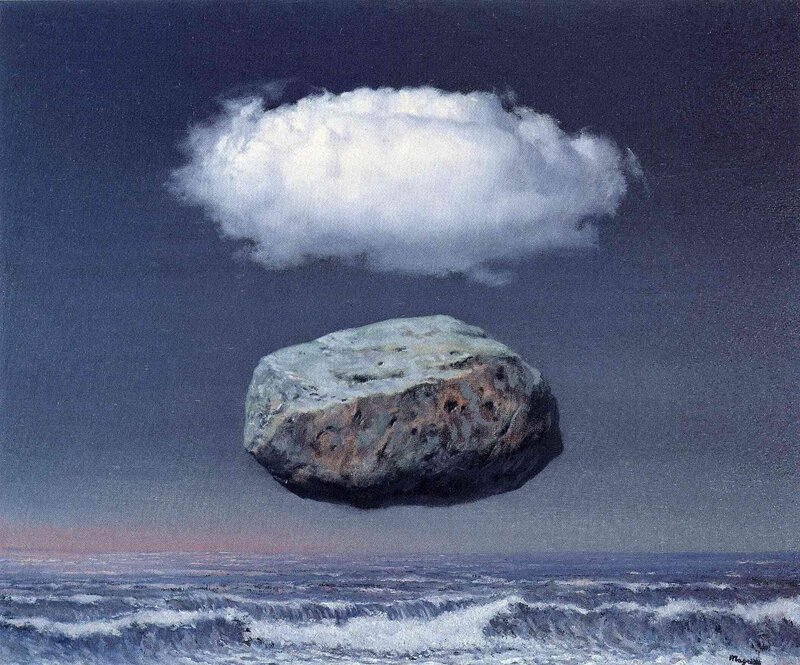 Floating Rock and Cloud — Blue