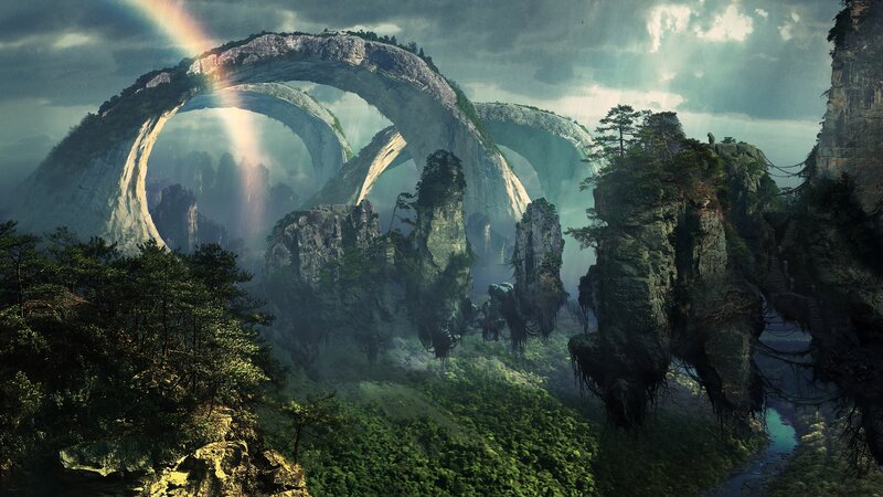 Floating Rock Arches — Green
