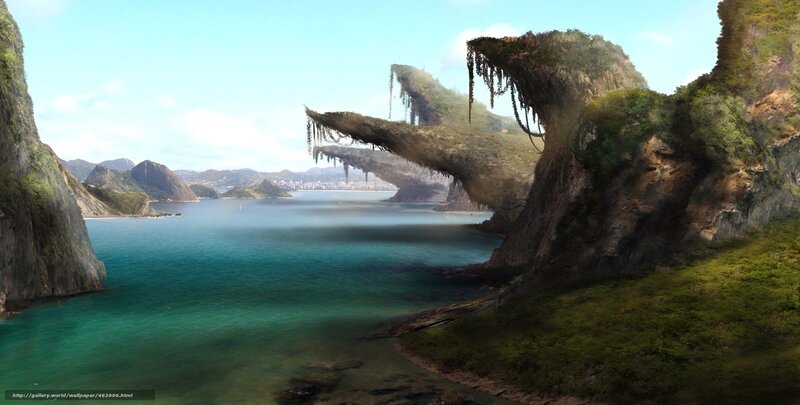 Floating Rock Formation — Blue