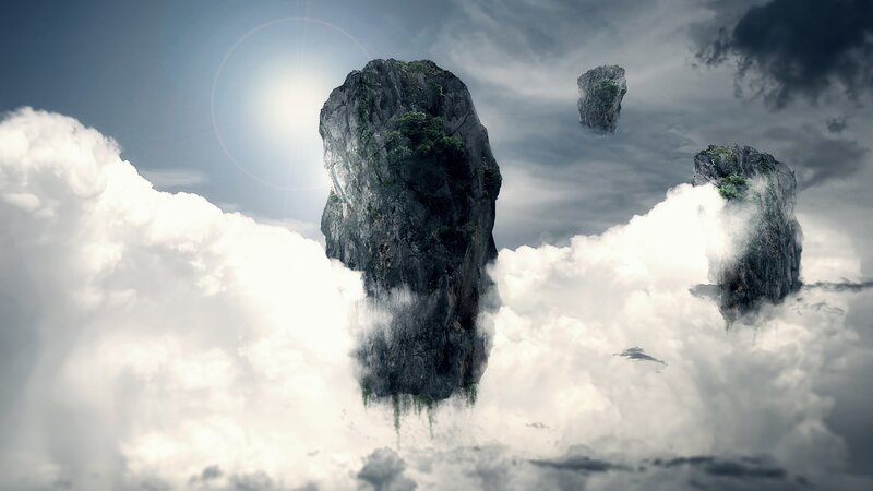 Floating Rock Formations — Gray