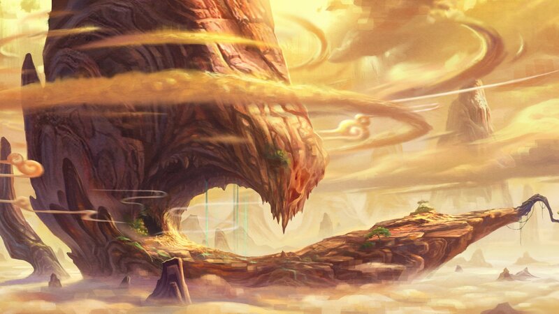 Floating Rock Formations — Yellow, Dramatic