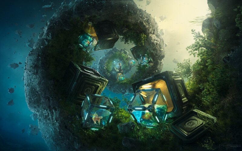 Floating Rock Islands — Green