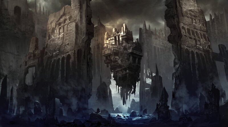 Floating Ruins in Canyon