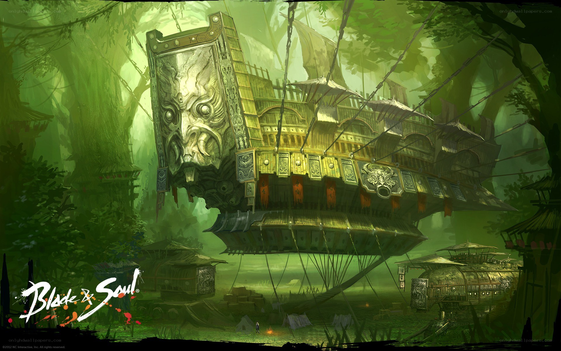 floating ship in jungle