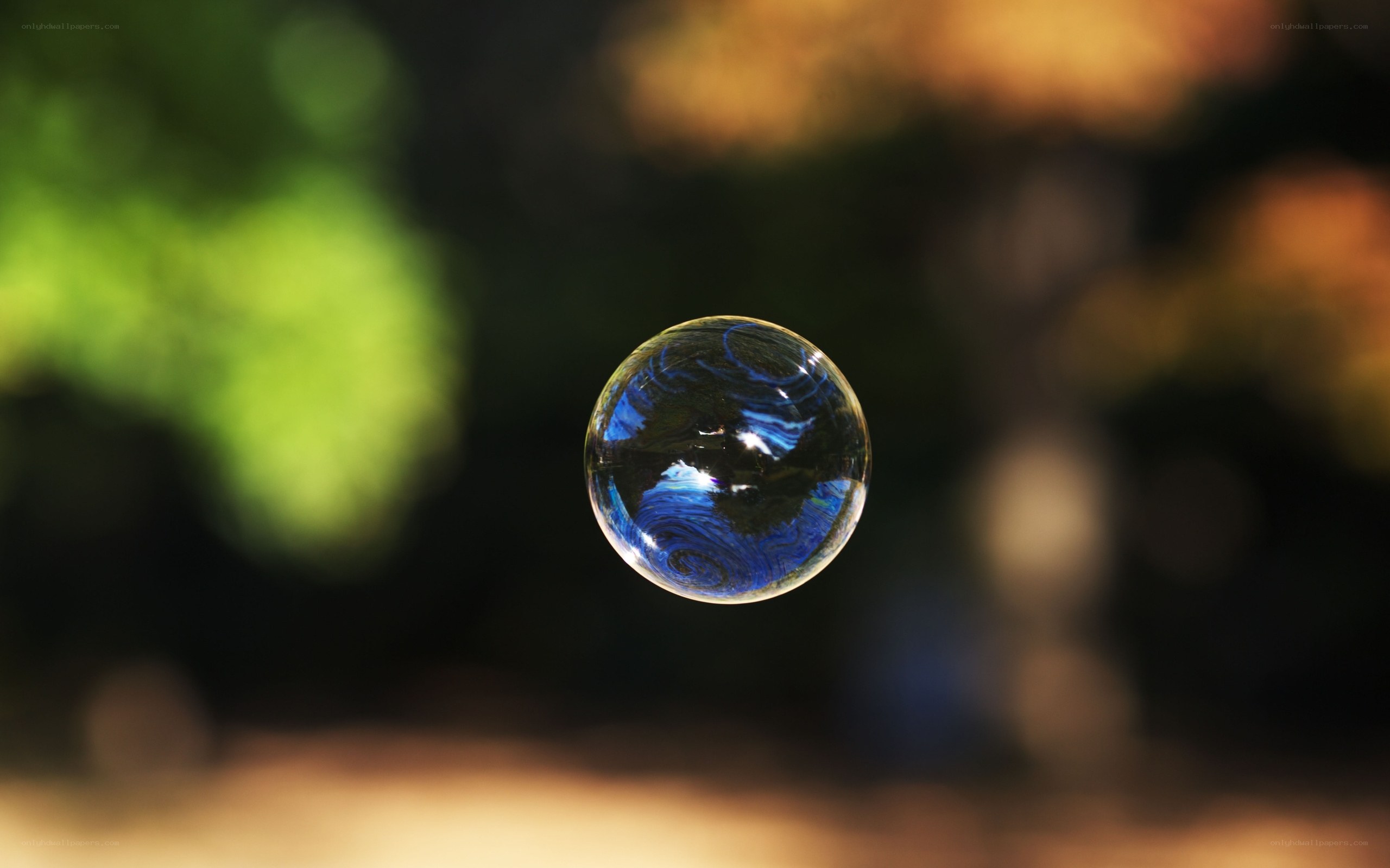 floating soap bubble
