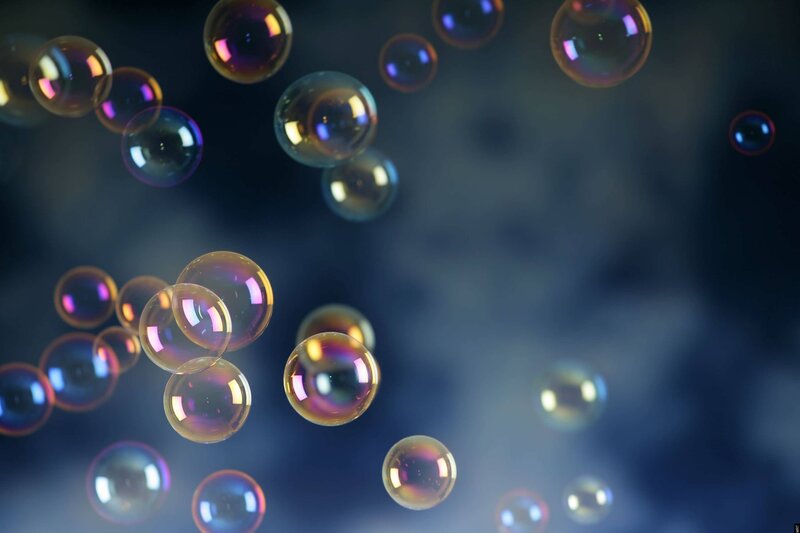 Floating soap bubbles