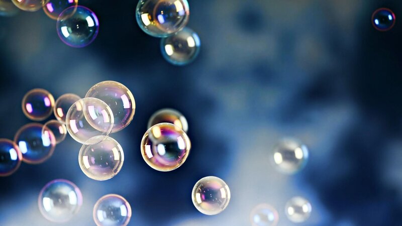 Floating Soap Bubbles — Blue