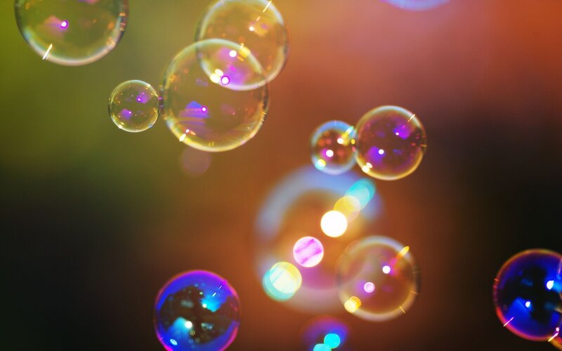 Floating Soap Bubbles — Purple, Dreamy, Photograph
