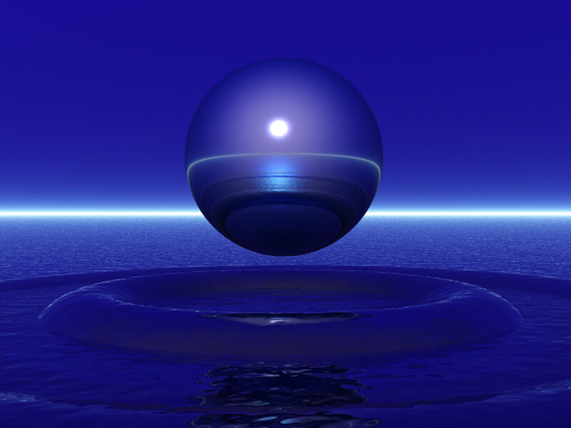 floating sphere over water