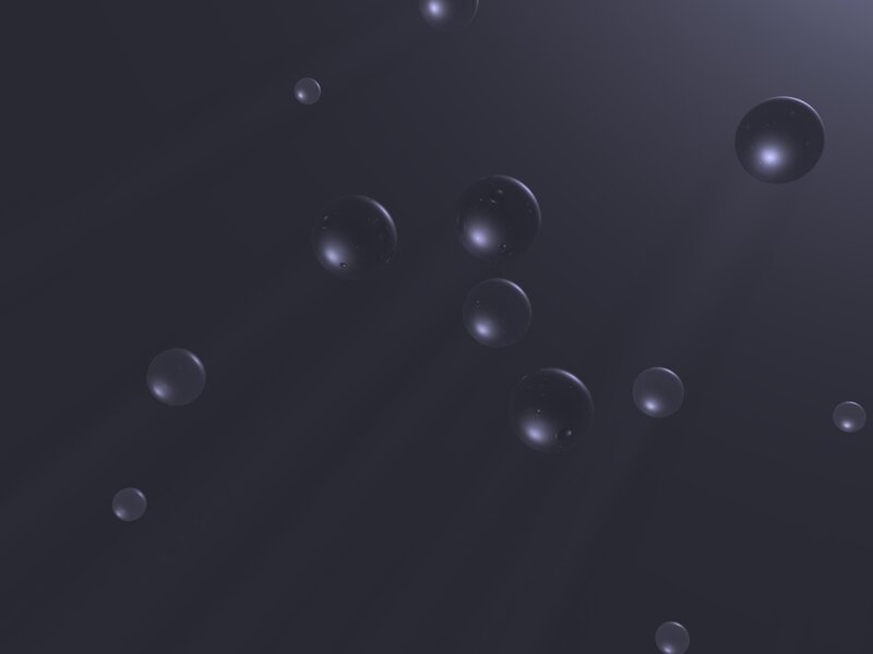 floating spheres in dark space