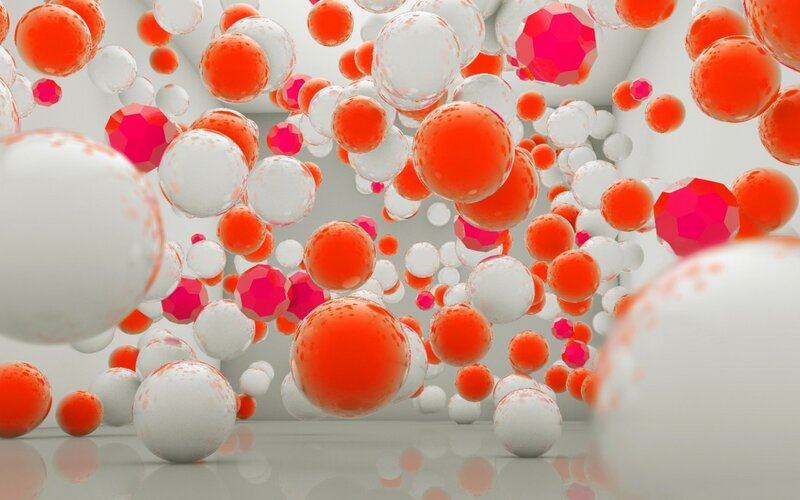 Floating Spheres in Space — White