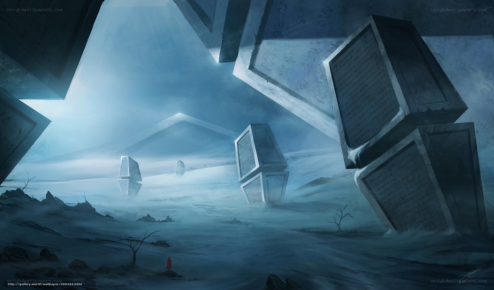 floating stone monoliths