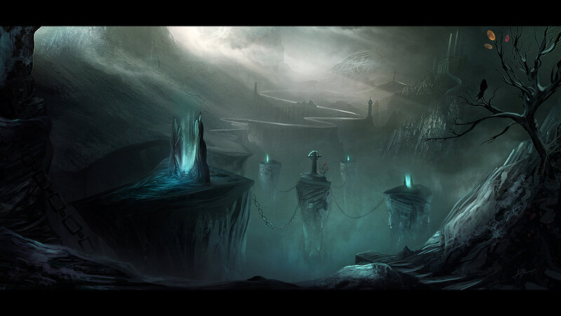 Floating Stone Platforms — Green