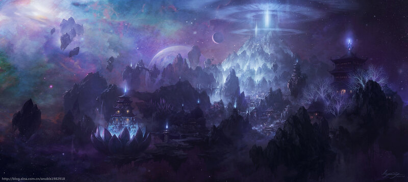 Floating Temple City — Purple