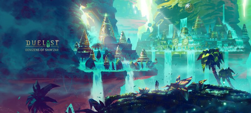 Floating Temple City — Teal, Mystical