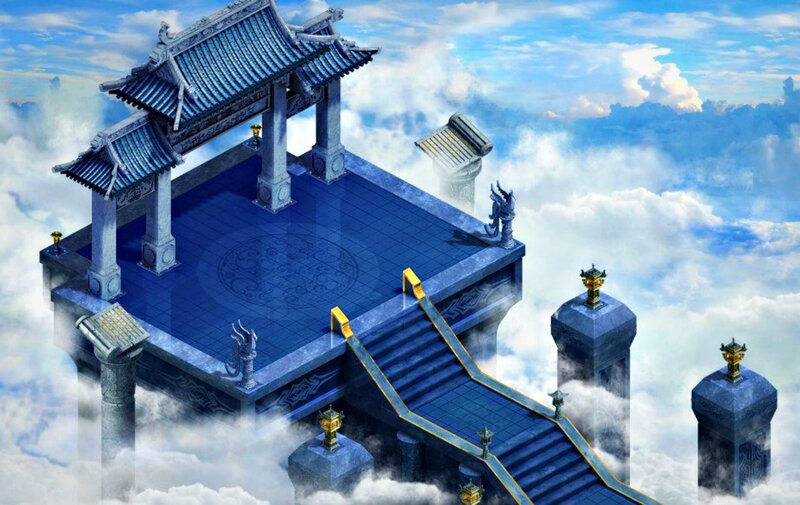 Floating Temple in Clouds