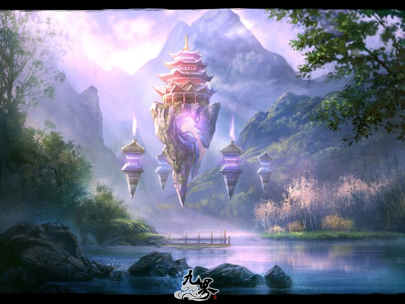Floating Temple in Mountains
