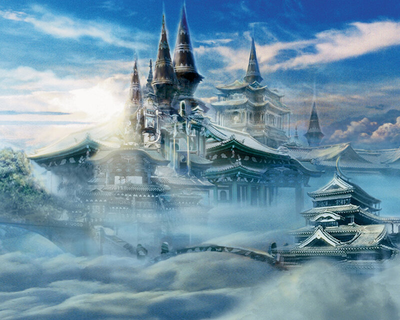 Floating temple in the clouds