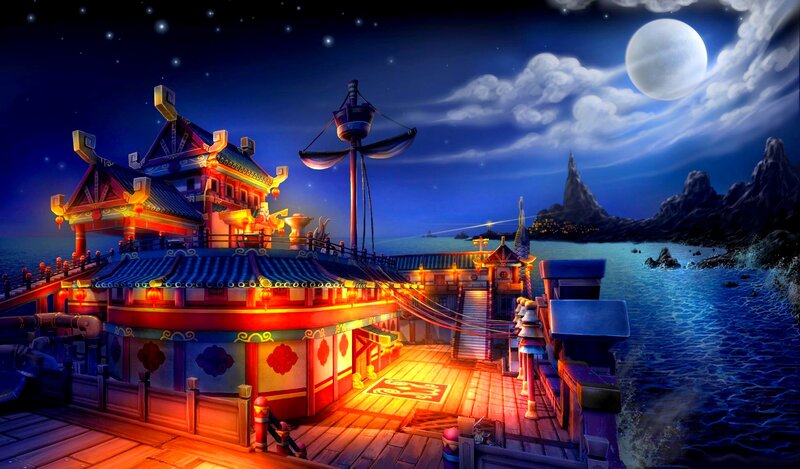 Floating Temple Ship — Blue