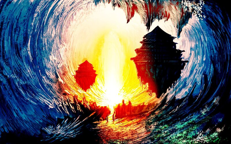 Floating Temples in Storm