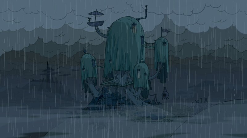 Floating Treehouse in Rain