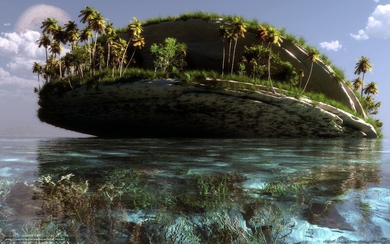 Floating tropical island