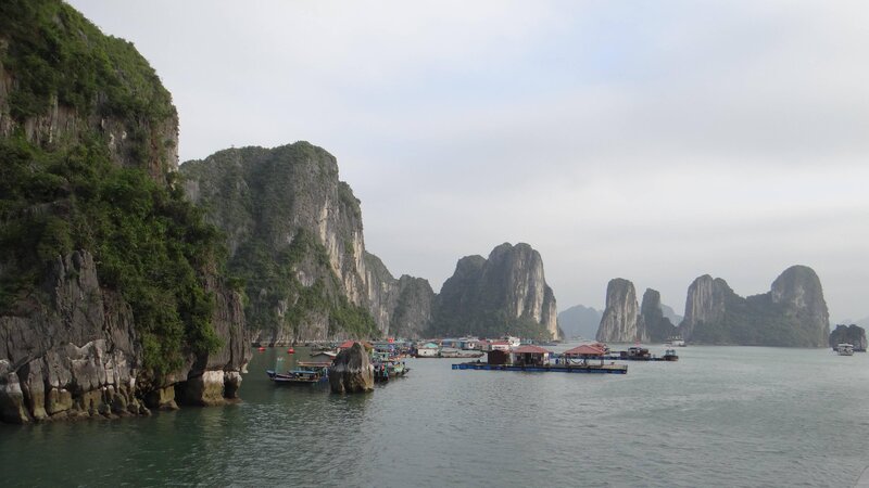 Floating Village in Bay — Green