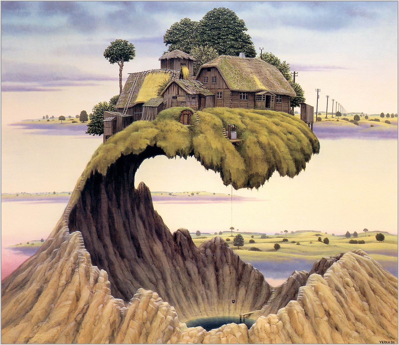 Floating village on a wave