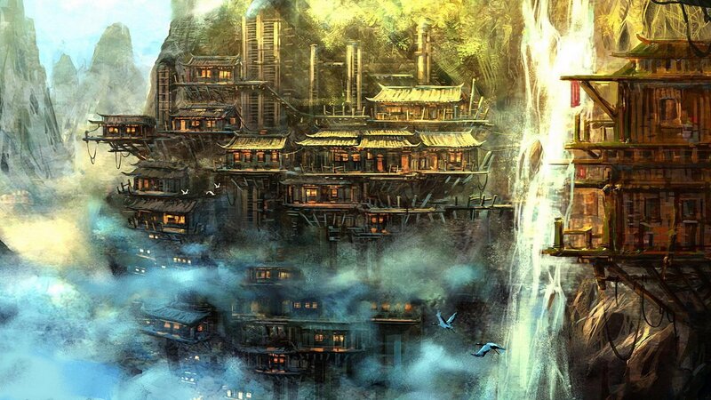 Floating Village on Cliff