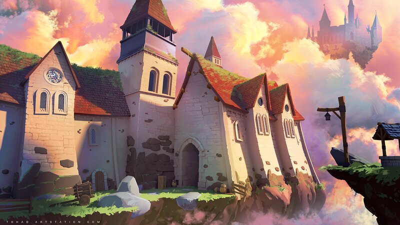 Floating Village with Castle