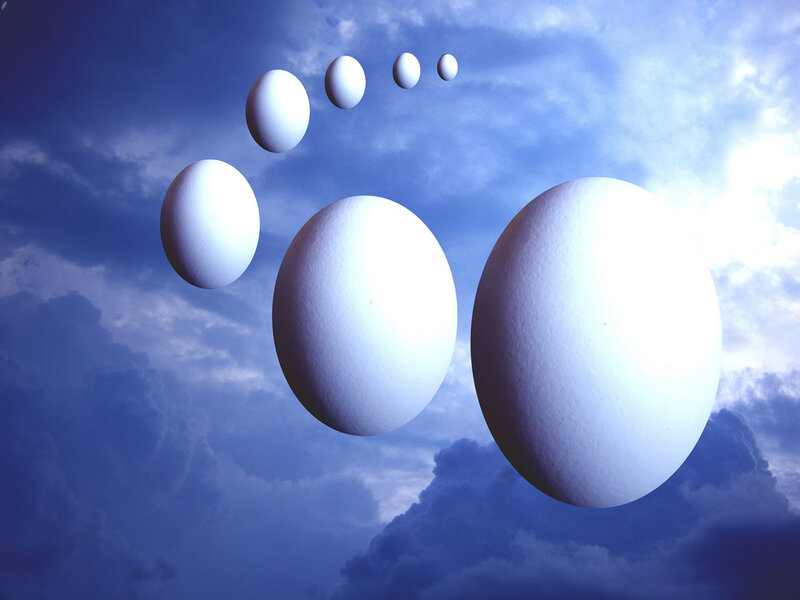Floating White Eggs