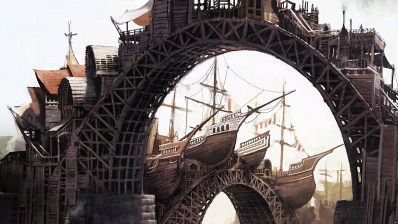 floating wooden city