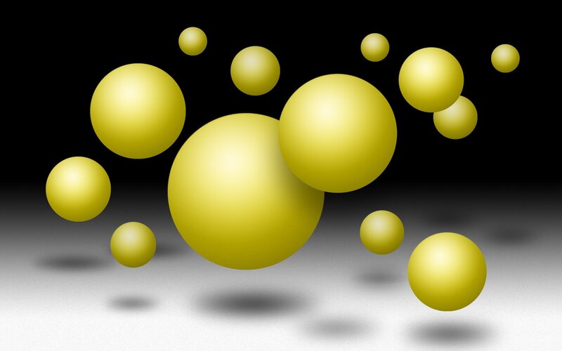 floating yellow spheres