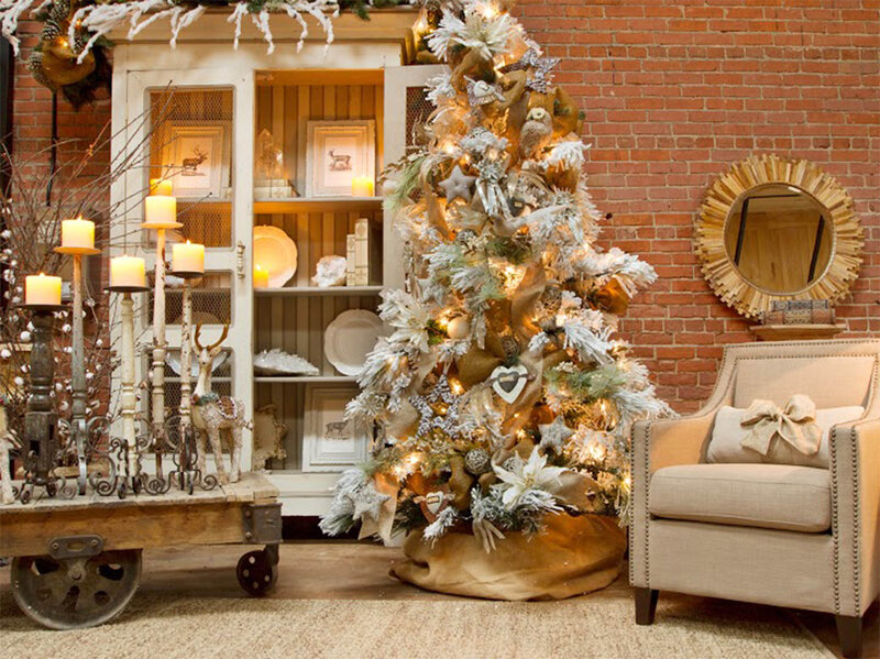 Flocked Christmas Tree — White, Cozy