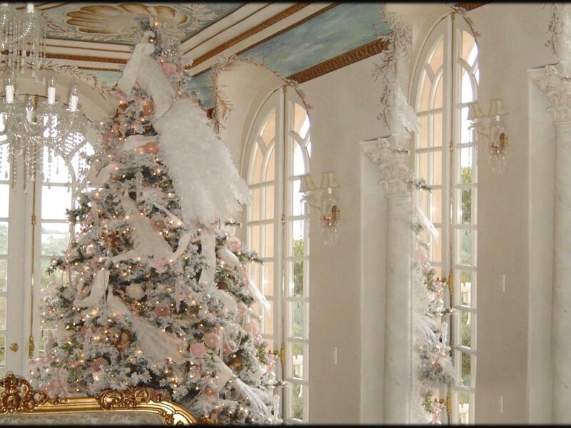 Flocked Christmas Tree — White, Festive