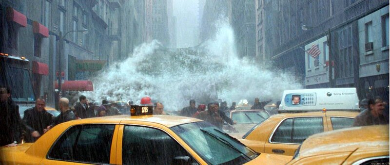 Flood Wave in City