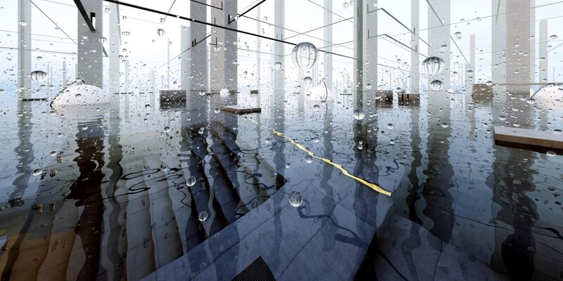 Flooded Architectural Space — Gray