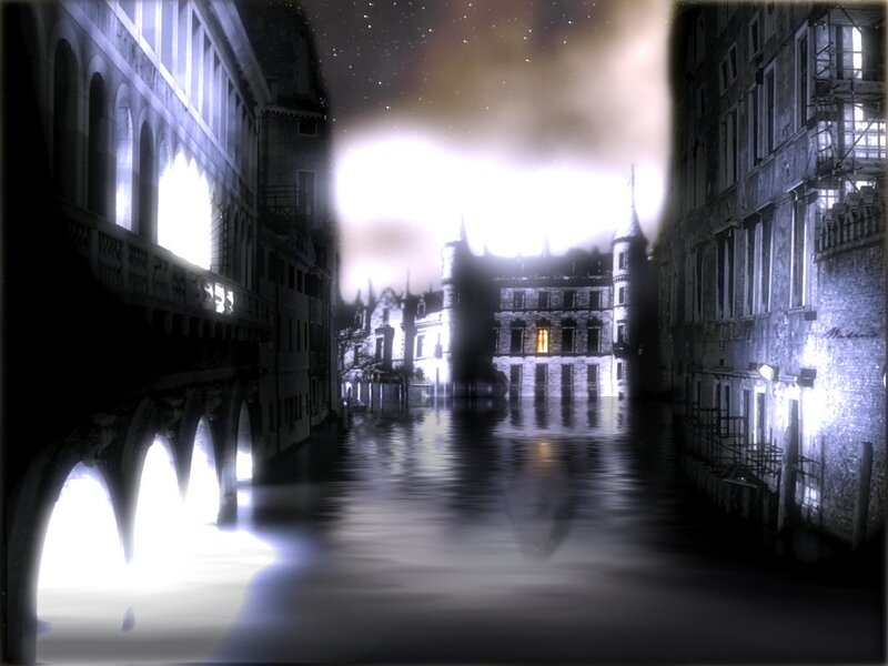 Flooded Canal at Night