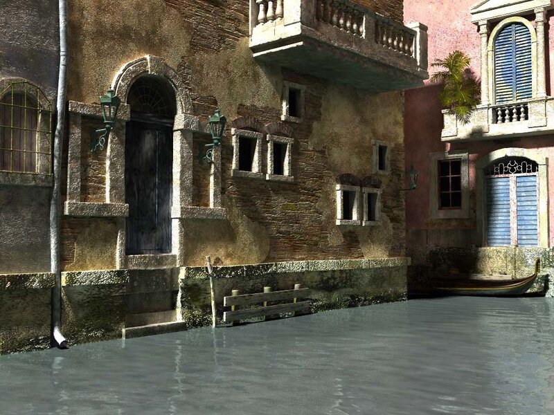 flooded canal in old city