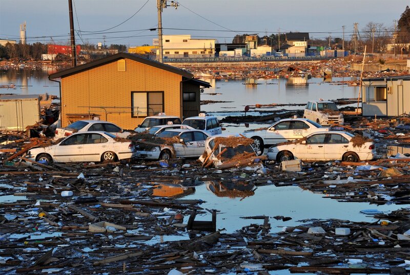 Flooded Cars and Debris