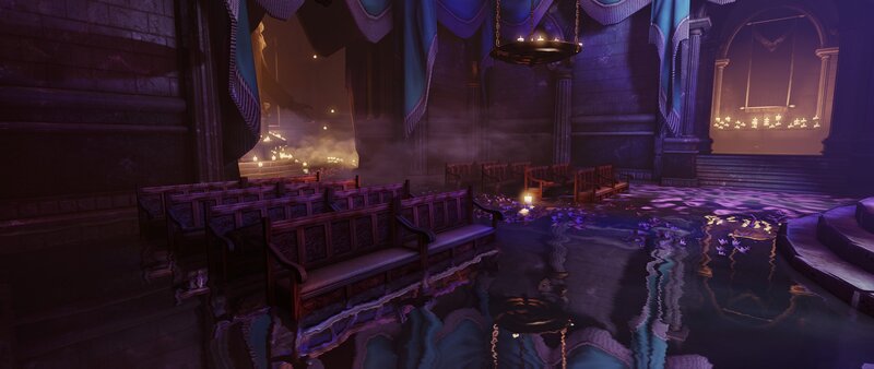 flooded cathedral interior