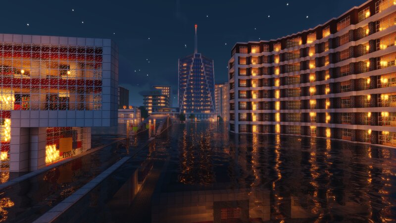 Flooded City at Night — Blue
