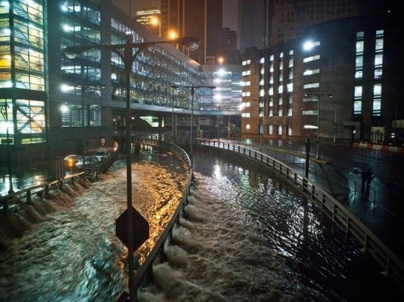 Flooded City Street — Black