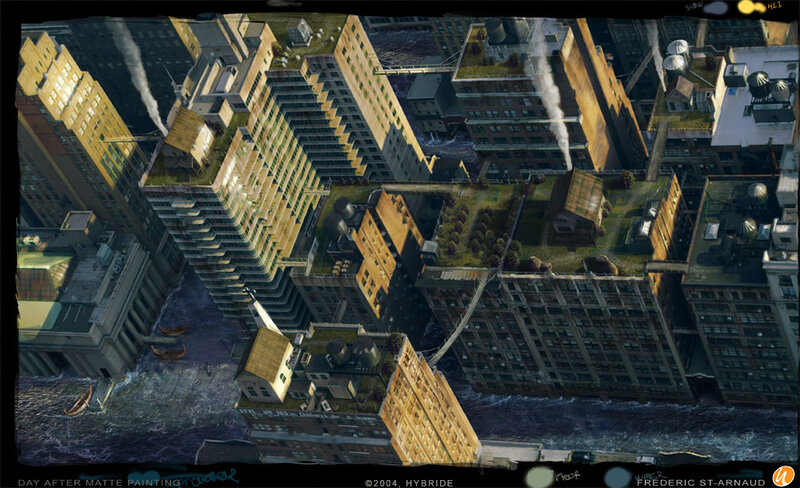 flooded cityscape artwork