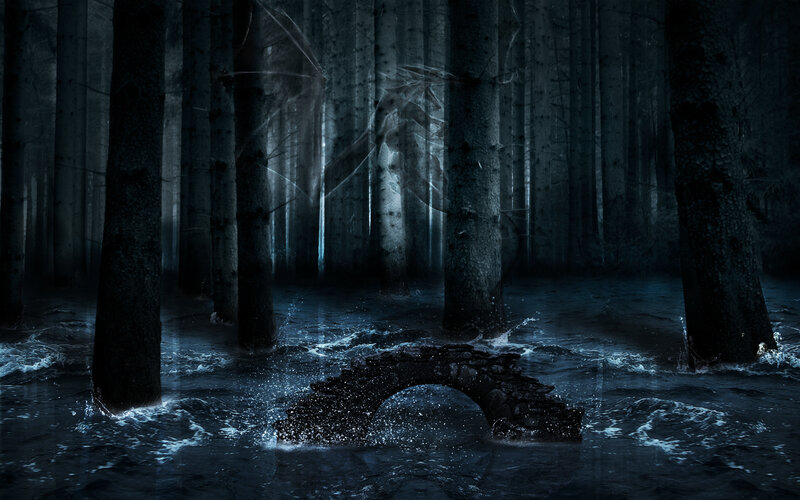 Flooded Forest with Bridge